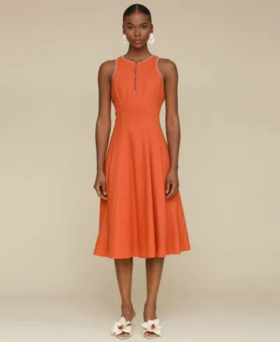 AVEC LES FILLES WOMEN'S PANELLED HALTER SWING DRESS