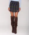 Avec Les Filles Women's Plaid Mid Rise Belted Mini Skirt In Multi