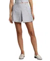 Avec Les Filles Tailored Tweed Skort In Navy