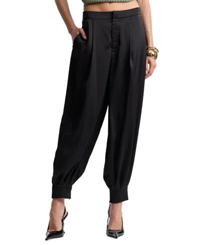 Avec Les Filles Women's Pleated Balloon Pants In Black