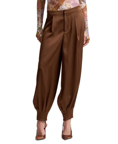 Avec Les Filles Women's Pleated Balloon Pants In Brown