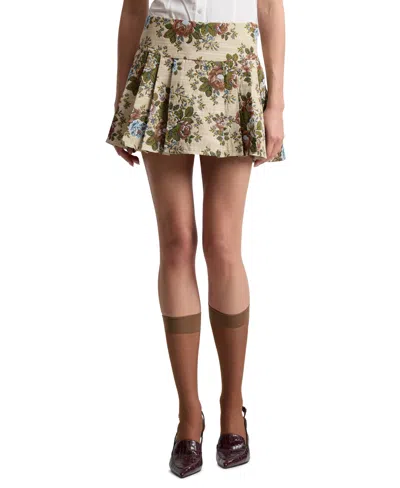 Avec Les Filles Women's Pleated Skort In Neutral