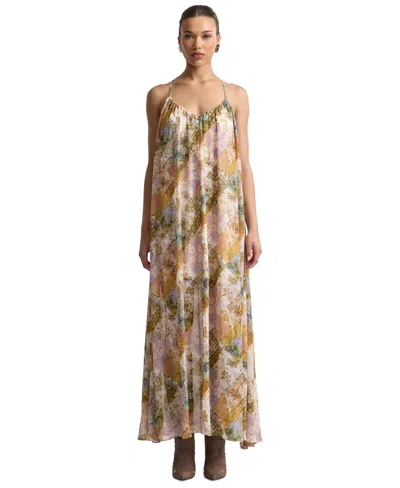 Avec Les Filles Paisley Maxi Dress In Yellow