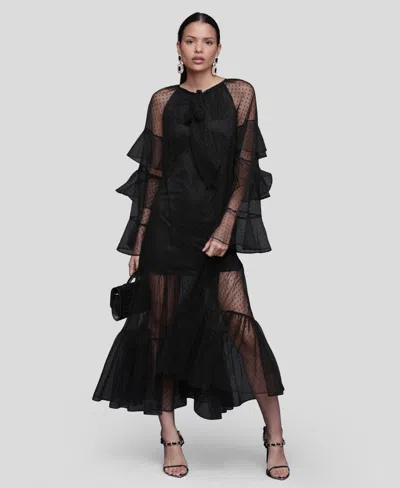 Avec Les Filles Women's Polka Dot Ruffle Tiered Maxi Dress In Multi