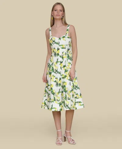 Avec Les Filles Women's Printed A-line Midi Dress