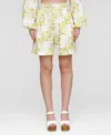 Avec Les Filles Women's Printed Pleat-front Belted Shorts In Yellow