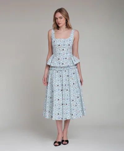 Avec Les Filles Women's Printed Pull-on Maxi Skirt In Blue