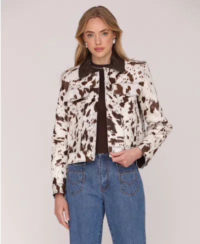 Avec Les Filles Women's Printed Trucker Long Sleeve Jacket In Multi