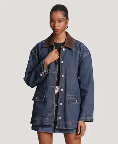 Avec Les Filles Women's Relaxed Barn Jacket In Blue