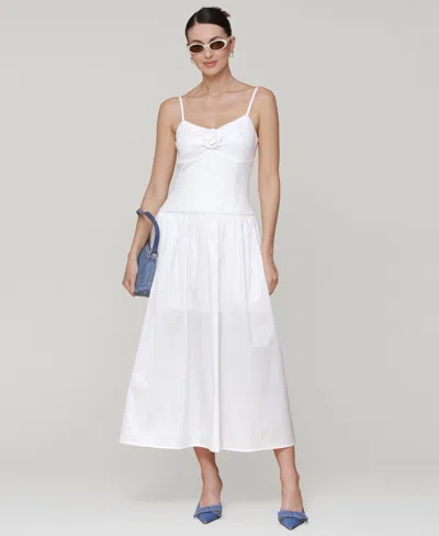 Avec Les Filles Women's Rosette-trim Drop-waist Midi Dress