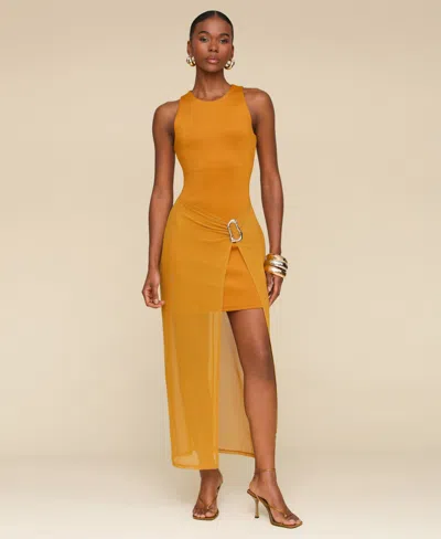 Avec Les Filles Women's Sarong Maxi Dress In Ochre