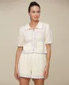 Avec Les Filles Scalloped Crocheted Cardigan Scalloped Crocheted Shorts In Ivory
