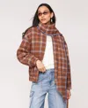 Avec Les Filles Women's Scarf Bomber Jacket In Brown
