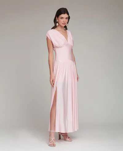 Avec Les Filles Shirred Maxi Dress In Pink
