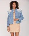 Avec Les Filles Women's Shoulder Flang Quilted Jacket In Blue
