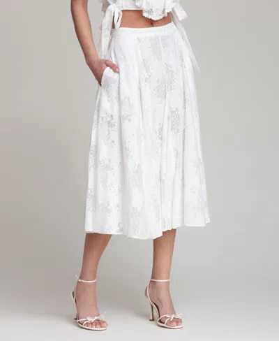 Avec Les Filles Women's Side Zippered Maxi Skirt In White