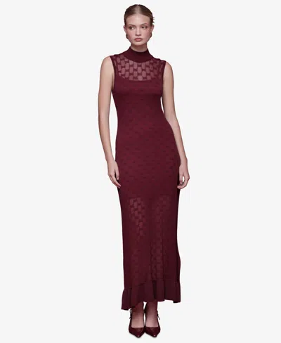 Avec Les Filles Women's Sleeveless Midi Dress In Burgundy