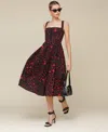 Avec Les Filles Heart Corset Midi Sundress In Black,red