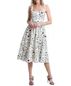 Avec Les Filles Heart Corset Midi Sundress In Swirl Hearts
