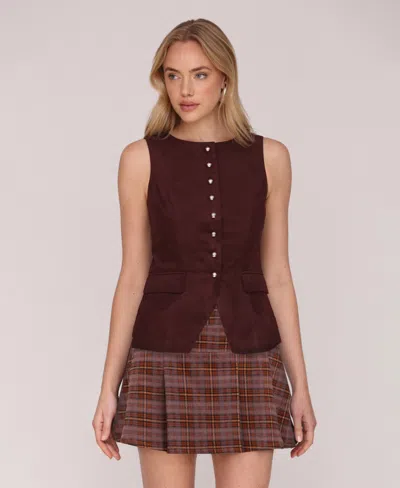 Avec Les Filles Women's Sleeveless Top In Burgundy