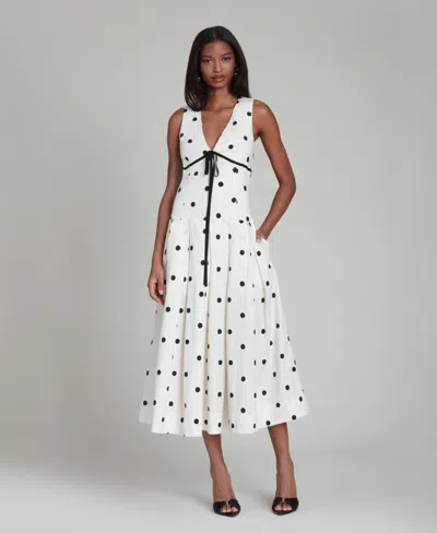 Avec Les Filles Women's Sleeveless V-neck Midi Dress In Multi