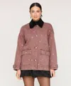 Avec Les Filles Women's Spread Collar Barn Jacket In Brown