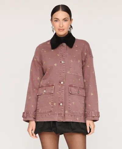 Avec Les Filles Women's Spread Collar Barn Jacket In Brown