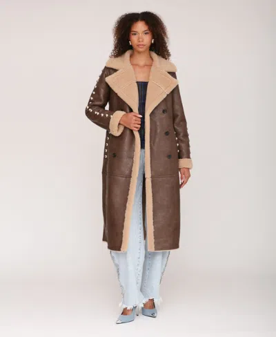 Avec Les Filles Women's Spread Collar Coat In Brown