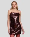 Avec Les Filles Sequin Cocktail Minidress In Brown