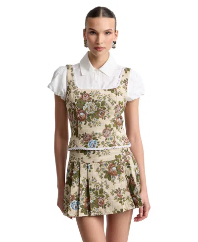 Avec Les Filles Women's Square Neck Top In White
