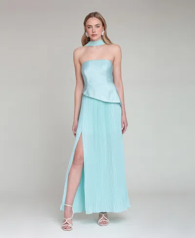 Avec Les Filles Women's Strapless Bodice Chiffon Combo Dress In Multi