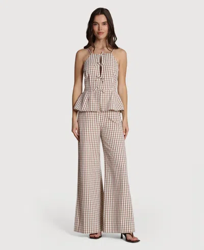 Avec Les Filles Women's Twofer Square Neck Jumpsuit In Neutral