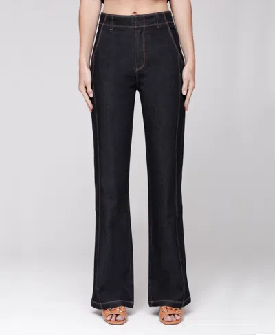 Avec Les Filles Women's Wide Leg Flared Jeans In Blue