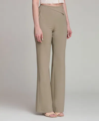 Avec Les Filles Women's Wide-leg Mid-rise Pants In Brown