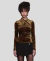 Avec Les Filles Burnout Leopard Print Surplice Top In Brown