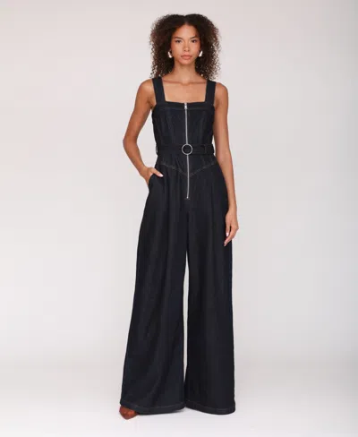 Avec Les Filles Women's Zip-front Corset Jumpsuit In Black