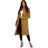 Avec Les Filles Womens Wool Blend Double-breasted Wool Coat In Brown