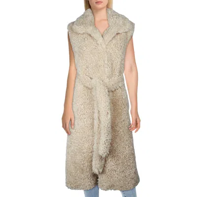 Avec Les Filles Womens Faux Fur Outerwear Vest In Multi