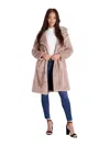 Avec Les Filles Womens Faux Fur Plush Faux Fur Coat In Grey