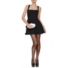 Avec Les Filles Womens Rosette Short Mini Dress In Black
