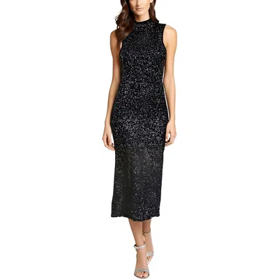 Avec Les Filles Womens Sequined Knit Midi Dress