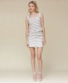 Avec Les Filles Womens Sweetheart Neck Striped Sleeveless Shirt Button Striped Mini Skirt