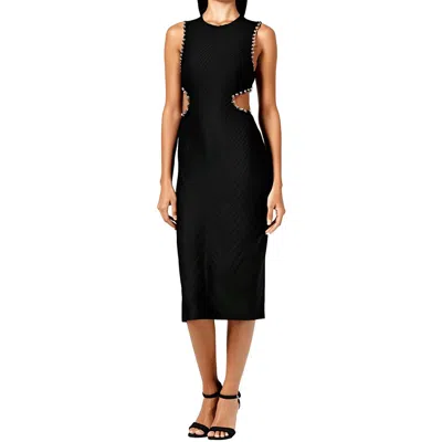 Avec Les Filles Womens Textured Polyester Midi Dress
