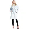 Avec Les Filles Womens Wool Blend Midi Walker Coat In White