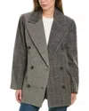 Shop Avec Les Filles Wool-blend Blazer In Brown