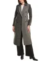 Avec Les Filles Wool-blend Medium Trench Coat In Gray