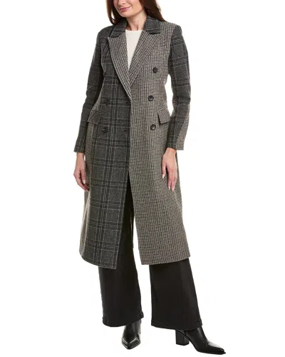 Avec Les Filles Wool-blend Medium Trench Coat In Gray