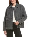 Avec Les Filles Wool-blend Mid-length Coat In Gray