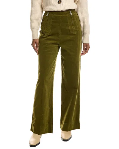 Avec Les Filles Woven Pant In Green