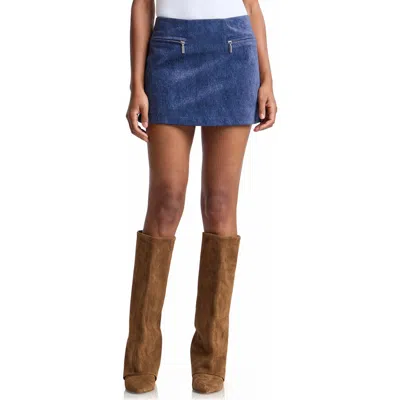 Avec Les Filles Zipper Detail Miniskirt In Blue